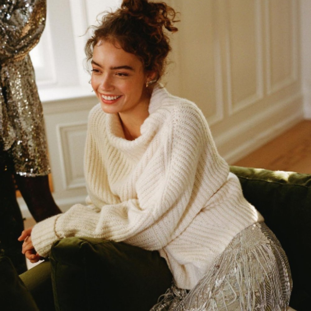 **MOVING SALE EVERYTHING MUST GO** Anthropologie Maeve Athena Cowl Neck Sweater